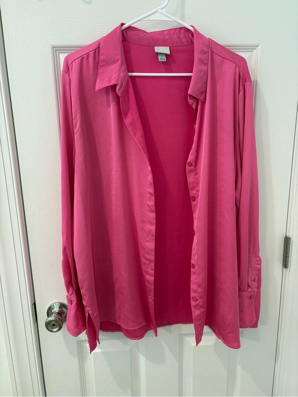 a new day Fuchsia Button-Down Blouse